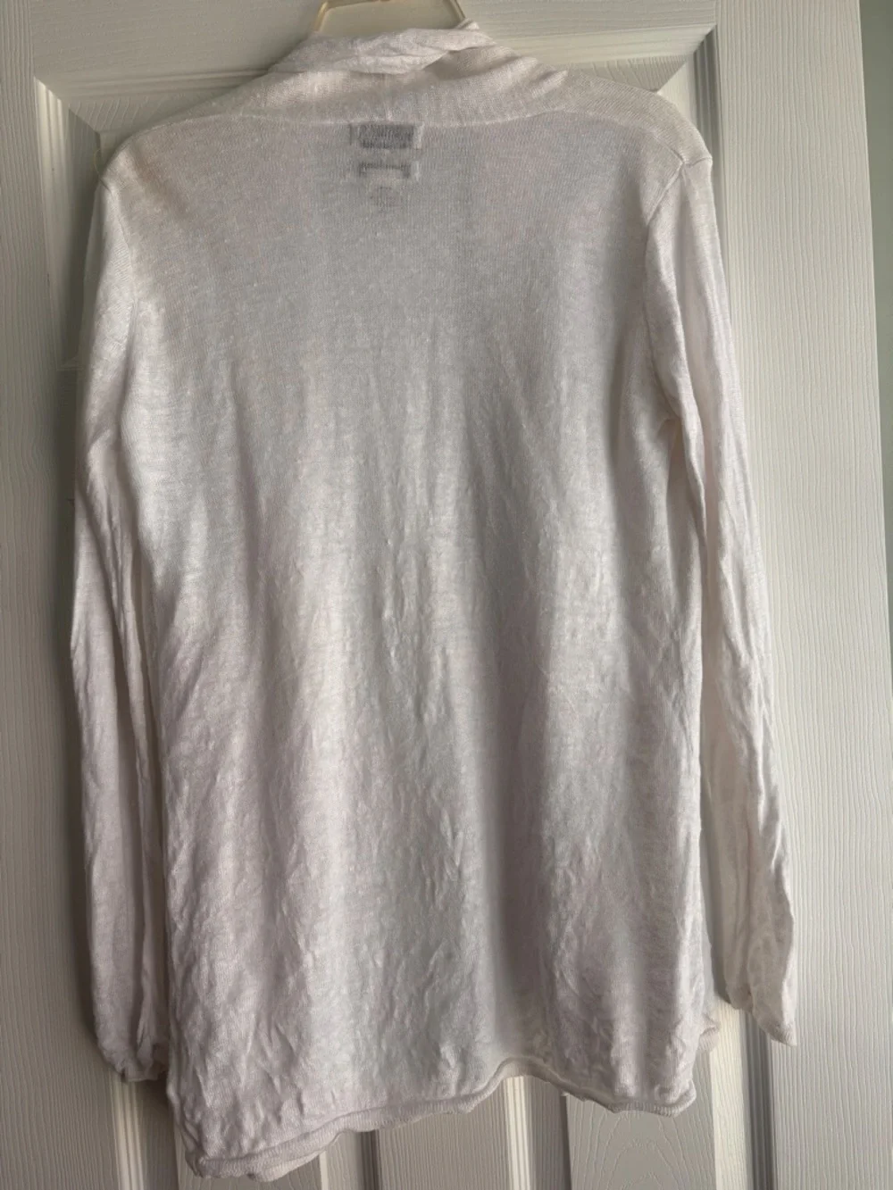 Rachel Zoe 100% Linen Open Front Cardigan lightweight semi-sheer longline Small - Picture 4 of 8